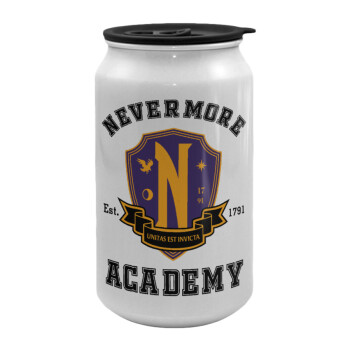 Wednesday Nevermore Academy University, Κούπα ταξιδιού μεταλλική με καπάκι (tin-can) 500ml
