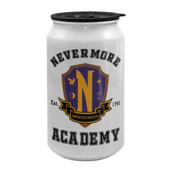 Wednesday Nevermore Academy University, Κούπα ταξιδιού μεταλλική με καπάκι (tin-can) 500ml