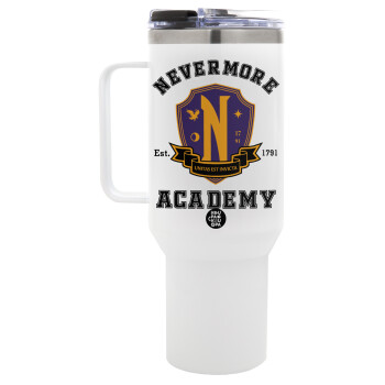 Wednesday Nevermore Academy University, Mega Tumbler με καπάκι, διπλού τοιχώματος (θερμό) 1,2L