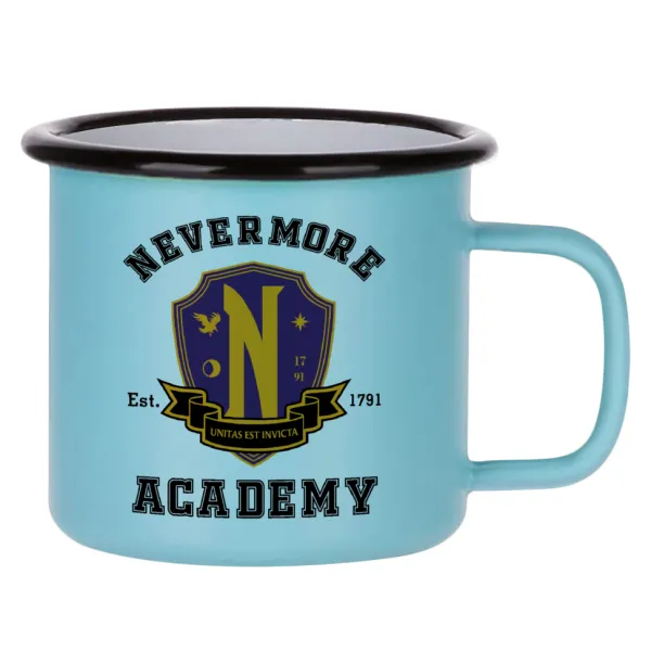 Wednesday Nevermore Academy University — Κούπα Μεταλλική εμαγιέ ΜΑΤ σιέλ 360ml