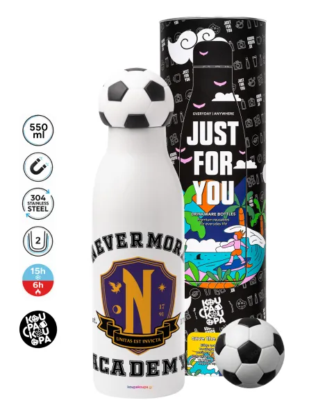 Wednesday Nevermore Academy University — Soccer Metal mug thermos, double wall, 550ml