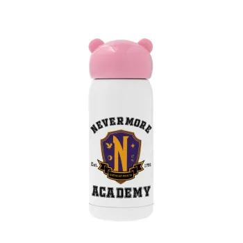 Wednesday Nevermore Academy University, Ροζ ανοξείδωτο παγούρι θερμό (Stainless steel), 320ml