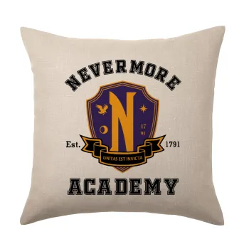 Wednesday Nevermore Academy University, Μαξιλάρι καναπέ ΛΙΝΟ 40x40cm περιέχεται το  γέμισμα