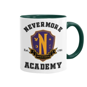 Wednesday Nevermore Academy University, Mug colored green, ceramic, 330ml