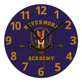 Wednesday Nevermore Academy University, Ρολόι τοίχου γυάλινο (20cm)