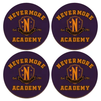 Wednesday Nevermore Academy University, ΣΕΤ x4 Σουβέρ ξύλινα στρογγυλά plywood (9cm)