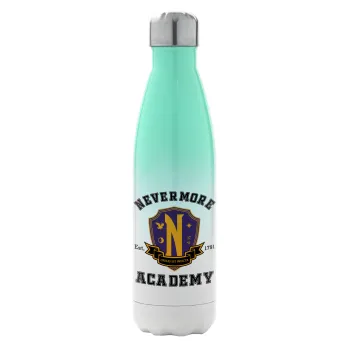 Wednesday Nevermore Academy University, Μεταλλικό παγούρι θερμός Πράσινο/Λευκό (Stainless steel), διπλού τοιχώματος, 500ml