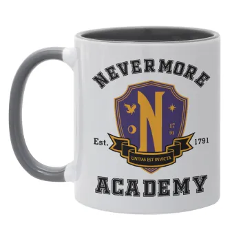 Wednesday Nevermore Academy University, Κούπα χρωματιστή γκρι, κεραμική, 330ml