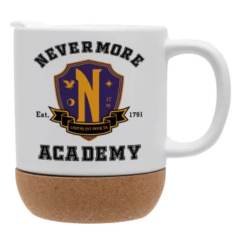 Wednesday Nevermore Academy University, Κούπα, κεραμική με βάση φελού και καπάκι (ΜΑΤ), 330ml