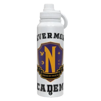 Wednesday Nevermore Academy University, Θερμός 1L Ανοξείδωτο με Βάση Κινητού & Διπλά Τοιχώματα