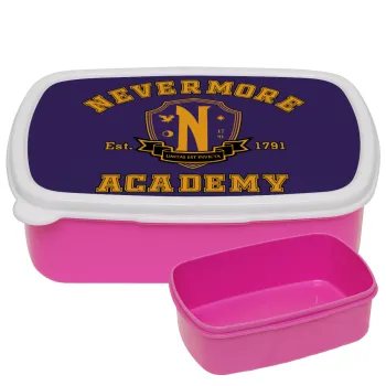 Wednesday Nevermore Academy University, ΡΟΖ παιδικό δοχείο φαγητού (lunchbox) πλαστικό (BPA-FREE) Lunch Βox M18 x Π13 x Υ6cm