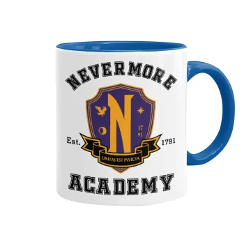 Wednesday Nevermore Academy University, Κούπα χρωματιστή μπλε, κεραμική, 330ml