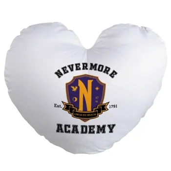 Wednesday Nevermore Academy University, Μαξιλάρι καναπέ καρδιά 40x40cm περιέχεται το  γέμισμα