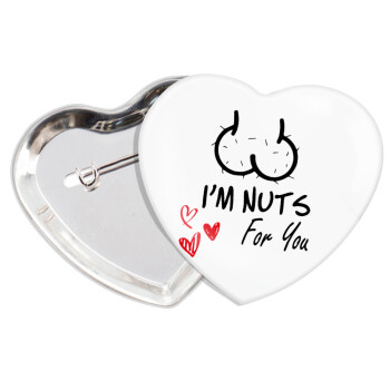 I'm Nuts for you, Κονκάρδα παραμάνα καρδιά (57x52mm)