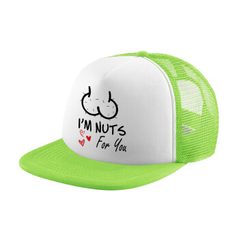 I'm Nuts for you, Καπέλο Soft Trucker με Δίχτυ Πράσινο/Λευκό
