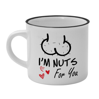 I'm Nuts for you, Κούπα κεραμική vintage Λευκή/Μαύρη 230ml