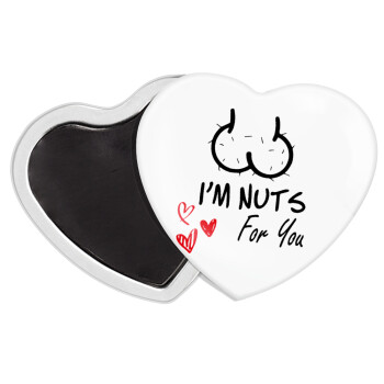 I'm Nuts for you, Μαγνητάκι καρδιά (57x52mm)