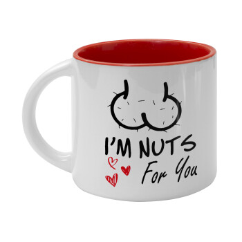 I'm Nuts for you, Κούπα κεραμική 400ml Λευκή/Κόκκινη