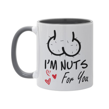 I'm Nuts for you, Mug colored grey, ceramic, 330ml