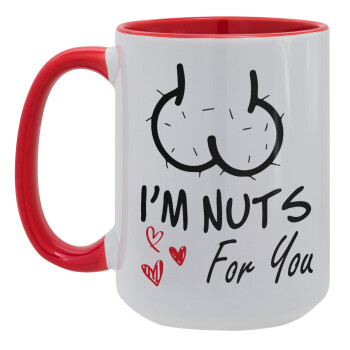 I'm Nuts for you, Κούπα Mega 15oz, κεραμική Κόκκινη, 450ml