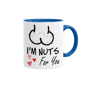 I'm Nuts for you, Κούπα χρωματιστή μπλε, κεραμική, 330ml