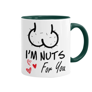 I'm Nuts for you, Mug colored green, ceramic, 330ml
