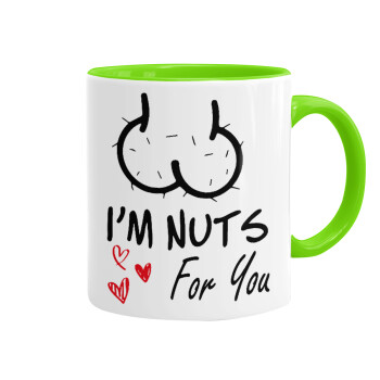 I'm Nuts for you, Mug colored light green, ceramic, 330ml