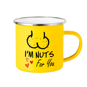I'm Nuts for you, Yellow Enamel Metallic Cup 360ml