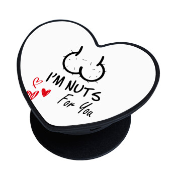I'm Nuts for you, Phone Holders Stand  καρδιά Μαύρο Βάση Στήριξης Κινητού στο Χέρι