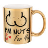 Mug ceramic, gold mirror, 330ml