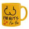 Ceramic coffee mug yellow, 330ml