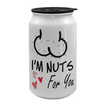 I'm Nuts for you, Κούπα ταξιδιού μεταλλική με καπάκι (tin-can) 500ml