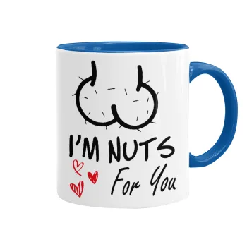 I'm Nuts for you, Mug colored blue, ceramic, 330ml
