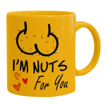 I'm Nuts for you, Κούπα, κεραμική κίτρινη, 330ml