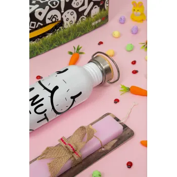 I'm Nuts for you, Πασχαλινή Λαμπάδα με παγούρι μεταλλικό (620ml, stainless steel) & κερί αρωματικό πλακέ (30cm) (ΡΟΖ)