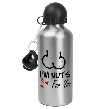 I'm Nuts for you, Metallic water jug, Silver, aluminum 500ml
