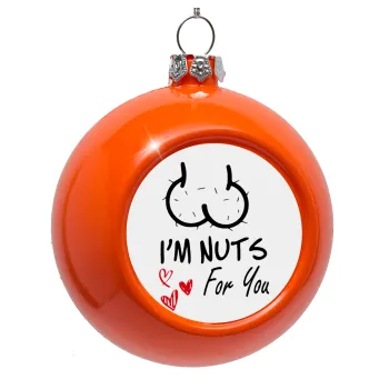 I'm Nuts for you, Στολίδι Χριστουγεννιάτικη μπάλα δένδρου Πορτοκαλί 8cm