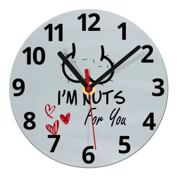 I'm Nuts for you, Ρολόι τοίχου γυάλινο (20cm)