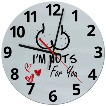 I'm Nuts for you, Ρολόι τοίχου γυάλινο (30cm)
