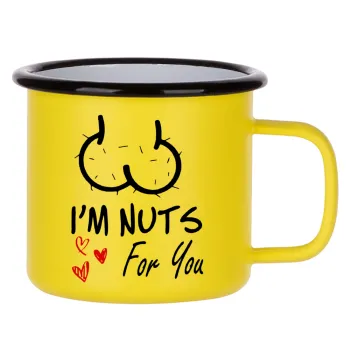 I'm Nuts for you, Metallic enamel MATT Yellow cup 360ml