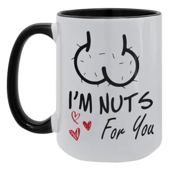 I'm Nuts for you, Κούπα Mega 15oz, κεραμική Μαύρη, 450ml