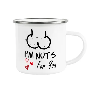 I'm Nuts for you, Κούπα Μεταλλική εμαγιέ λευκη 360ml