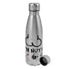 Metallic water bottle, stainless steel, 750ml