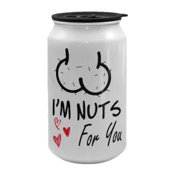 I'm Nuts for you, Κούπα ταξιδιού μεταλλική με καπάκι (tin-can) 500ml