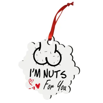 I'm Nuts for you, Στολίδι Χριστουγεννιάτικο στολίδι snowflake ξύλινο 7.5cm