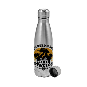 You need a ride to the train station, Metallic water bottle, stainless steel, 750ml