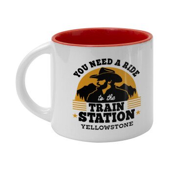 You need a ride to the train station, Κούπα κεραμική 400ml Λευκή/Κόκκινη