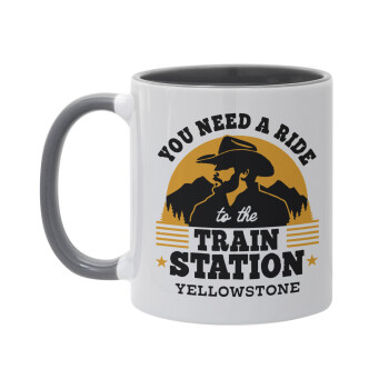 You need a ride to the train station, Mug colored grey, ceramic, 330ml