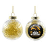 Transparent Christmas tree ball ornament with gold filling 8cm