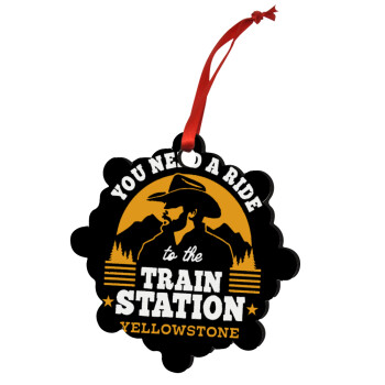 You need a ride to the train station, Christmas ornament snowflake wooden 7.5cm